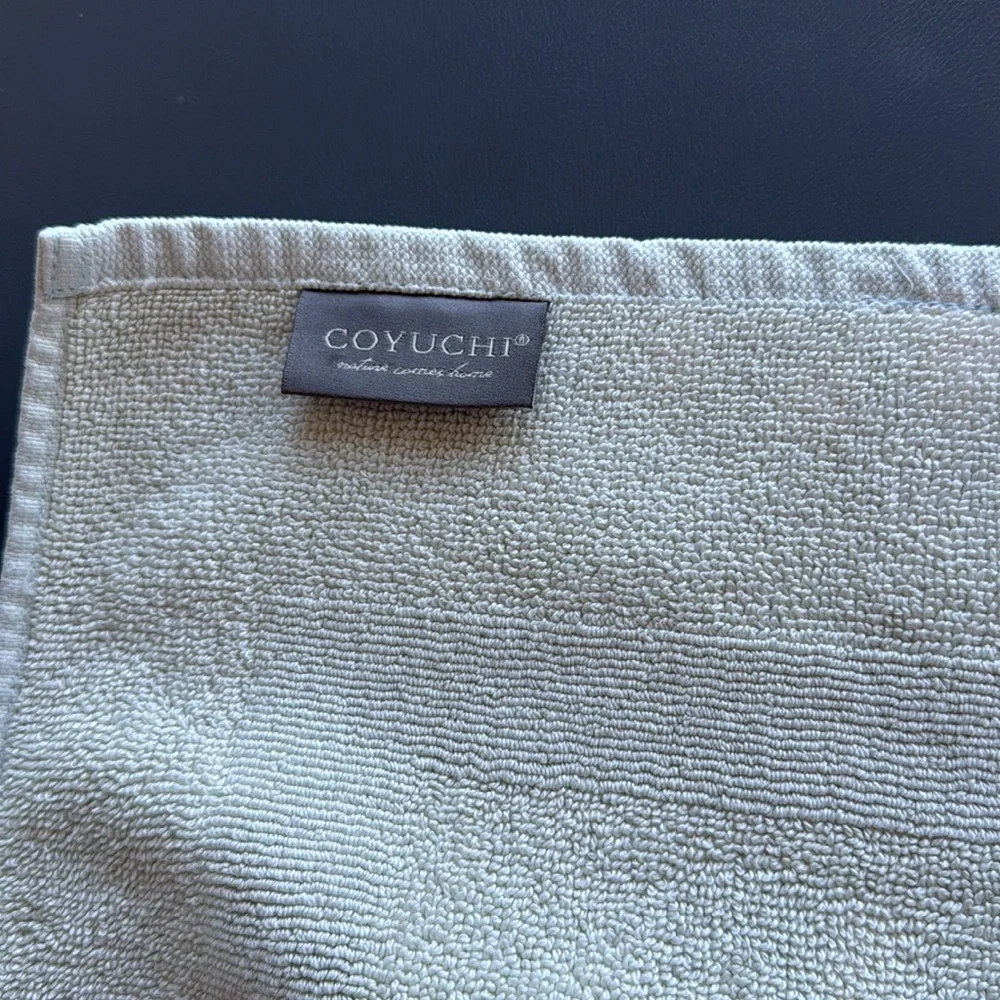 Coyuchi Bath Mat in mint color